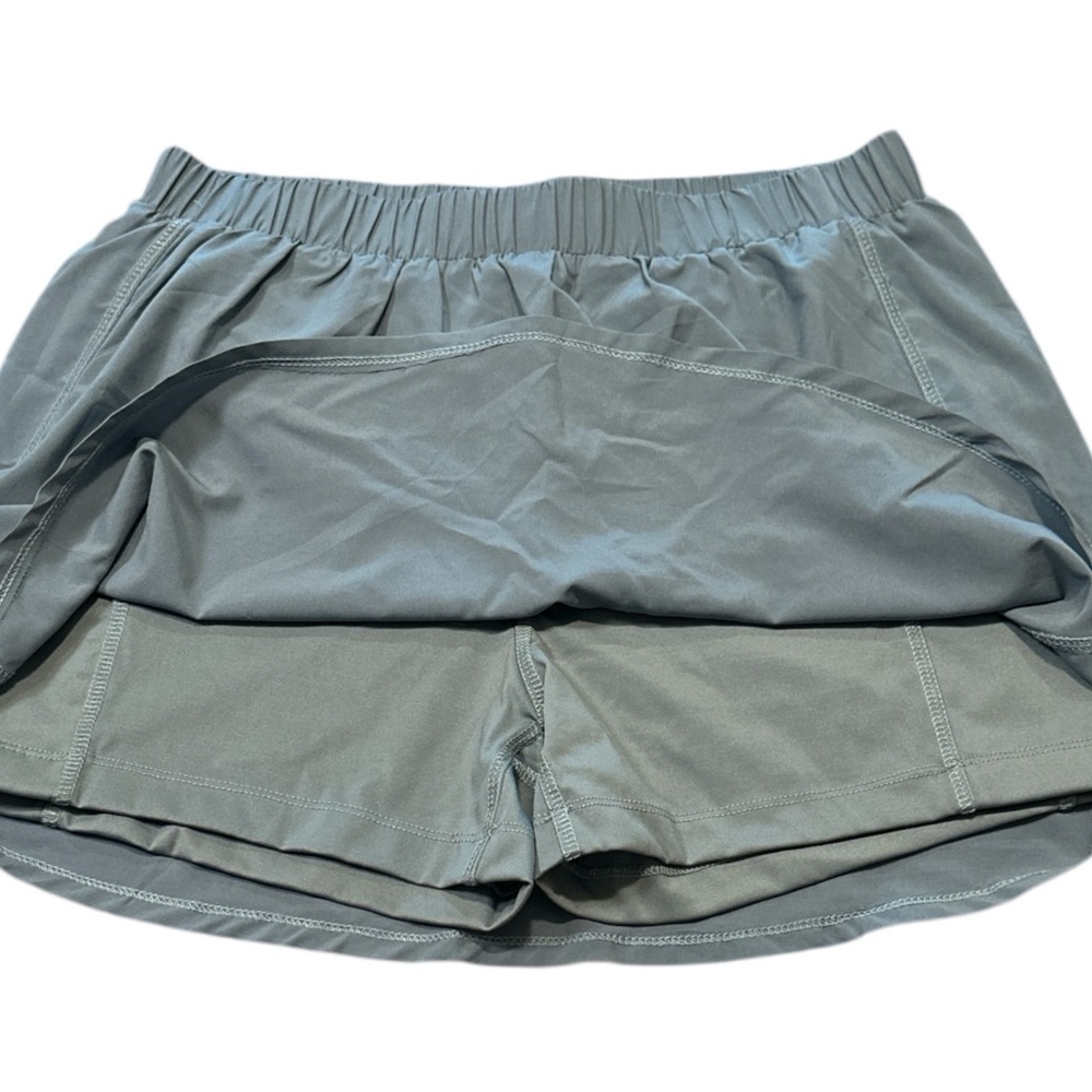 Wishlist Skort Size L Blue Gray Built In Shorts Elastic Waistband Curved Hem - Picture 5 of 10